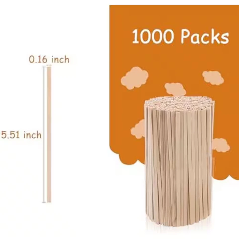 Одноразовые деревянные кофейные палочки из натуральной древесины коричневые береза экологичные 5,5 I - Изображение 4 из 4