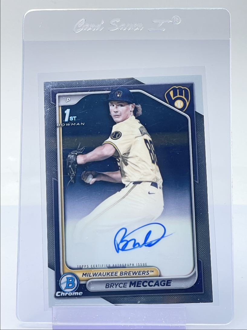 BRYCE MECCAGE 2024 BOWMAN CHROME DRAFT 1ST AUTOGRAPH BREWERS AUTO Q5554