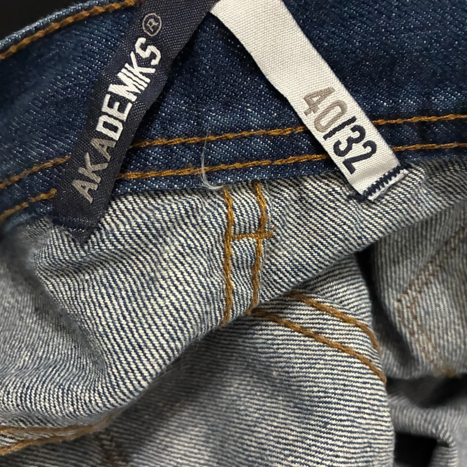 Pantalones de mezclilla Akademiks de colección para hombre talla 40x32 (se adapta a 40x31) pierna ancha holgados patinador Y2K Foto 4 de 4