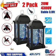 2PCS Upgraded Bug Zapper,Mosquito Killer Lamp 4300V UV Waterproof Fly Zappers