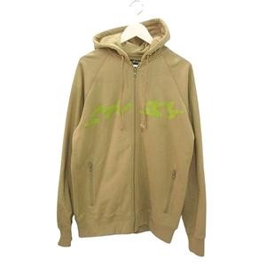 Stussy Logo Print Hoodie Zip Up Parka Men's Beige Long Sleeve Top thumbnail 5
