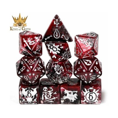 King of Crits Dice Poly Set - Blood Hunter (12) New