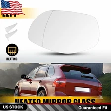 For 2008-2010 Porsche Cayenne Driver Side Heated Mirror Glass w/ Backing Plate