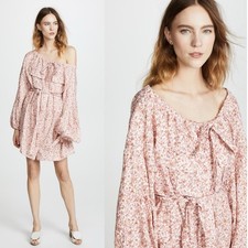 Zimmermann sunny shirt dress pink floral Sz Small boho chic coastal festival