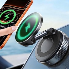 2026 Upgraded for Magsafe Car Mount Charger, 15W Fast Wireless Charging Sucti...