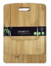 3 Piece Bamboo Cutting Board Set Reversible Wooden Cutting Board Set