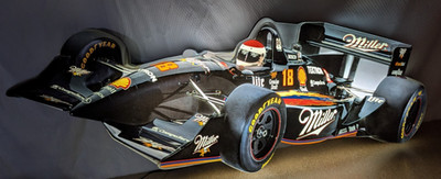 1996 Miller Genuine Draft MGD Beer 3D Indy Car #18 Bobby Rahal Lighted Sign 41''