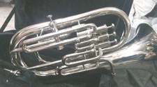 EUPHONIUM 4 VALVE HORN PURE BRASS METAL IN CHROME POLISH CUSHION CASE FREE SHIP