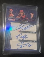 2024 Leaf Vivid Chase Burns, Rhett Lowder & Chase Petty Autograph #'d 6/7!