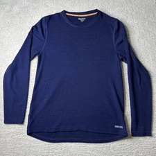 Men’s Omni-Wool XL Long Sleeve Wool Blend Base Layer Tshirt Blue