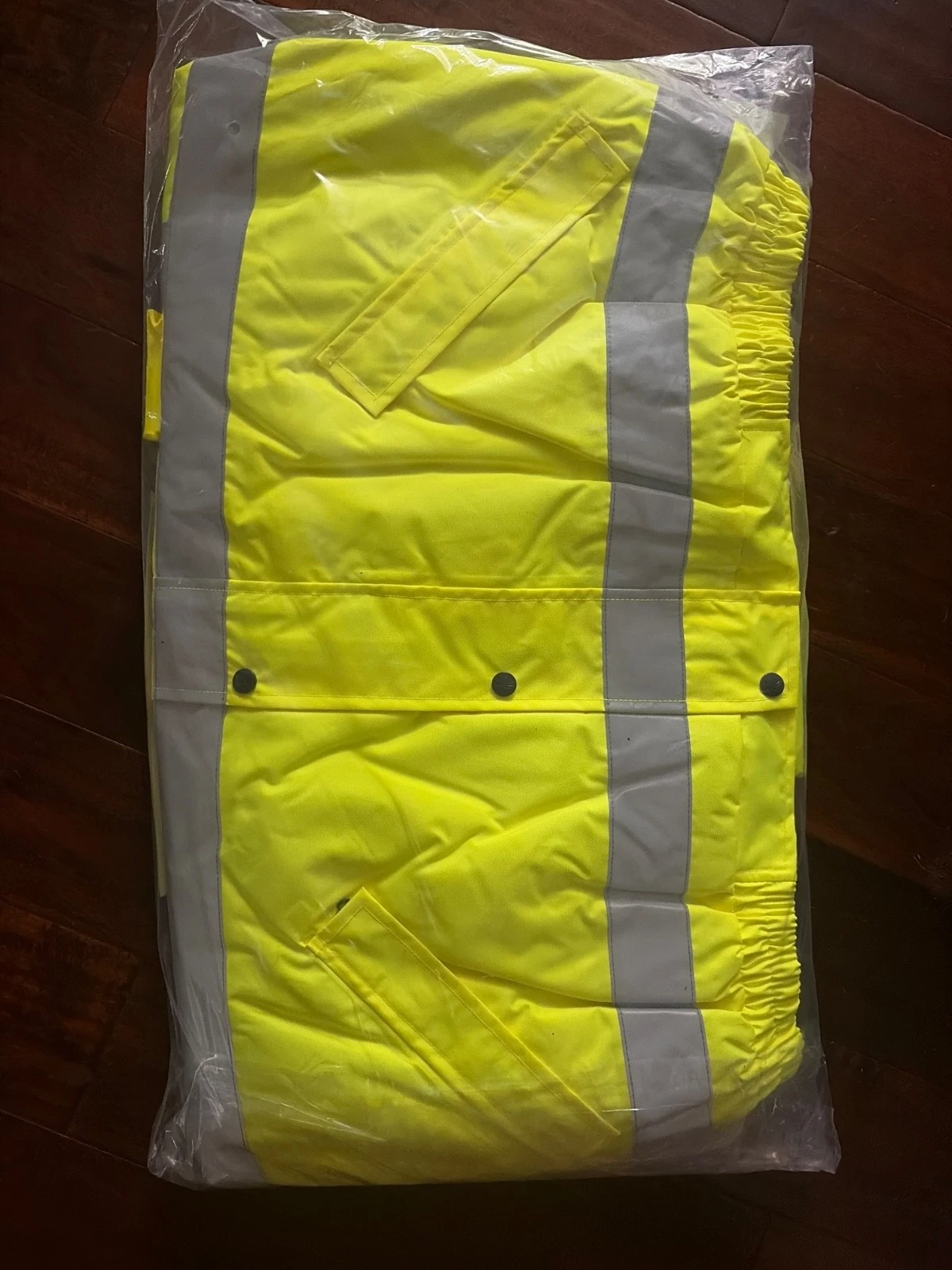 MCR SAFETY LUMINATOR Reflective Rain Bomber Jacket & Hide Away Hood SIZE X2 56" image 5