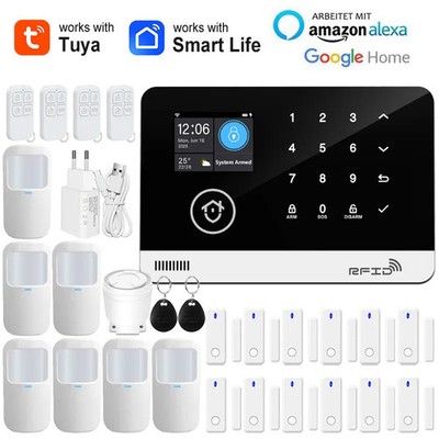 Tuya Smart WiFi GSM Home Security Alarm System Touch Keyboard RFID APP Control