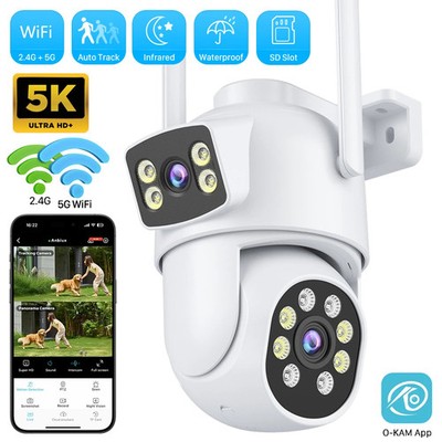 WIFI Camera Home Dual Lens Dual Screen 4X Digital Zoom IP 10MP HD Auto Tracking 