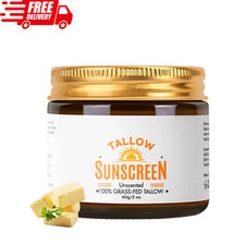 Tallow Sunscreen SPF 50, Organic Grass-Fed Beef Tallow Sunscreen for Face and Bo