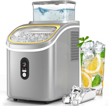 Countertop Ice Cube Maker Machine with External Water Tank,16Pcs/5Mins,34Lbs/Day