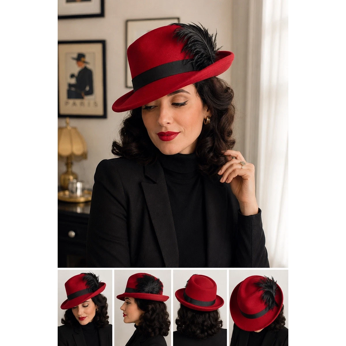 25+ Wide Brim Red Vintage Hats for Women for sale | Updated Oct 2026