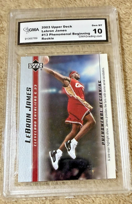 2003 LeBron James Upper Deck Phenomenal Beginning #13 RC GMA GEM 