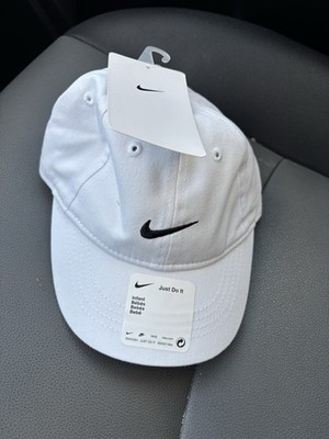 Nike Kids White Adjustable Black Swoosh Logo Toddler Sports Baseball Cap