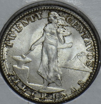 Philippines 1944 Lady Posing 20 Centavos Eagle animal 290965 combine shipping