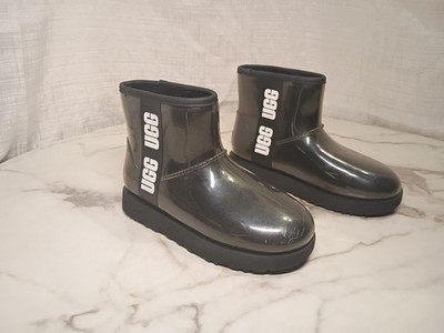 UGG Women's Classic Clear Black Mini Boots Ankle Booties Waterproof SIZE 6