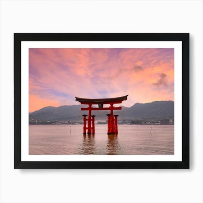 Torii von Itsukushima Schrein auf Miya gerahmtes Wandbild Poster Leinwanddruck Bild
