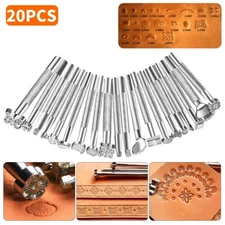 20x Leather Stamping Tools, Saddle Making Stamp Punch Set, for Craft DIY Working