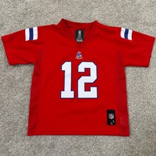 NFL Jersey Kids L Red Tom Brady 12 Patriots Football Fan Gear New England Sport