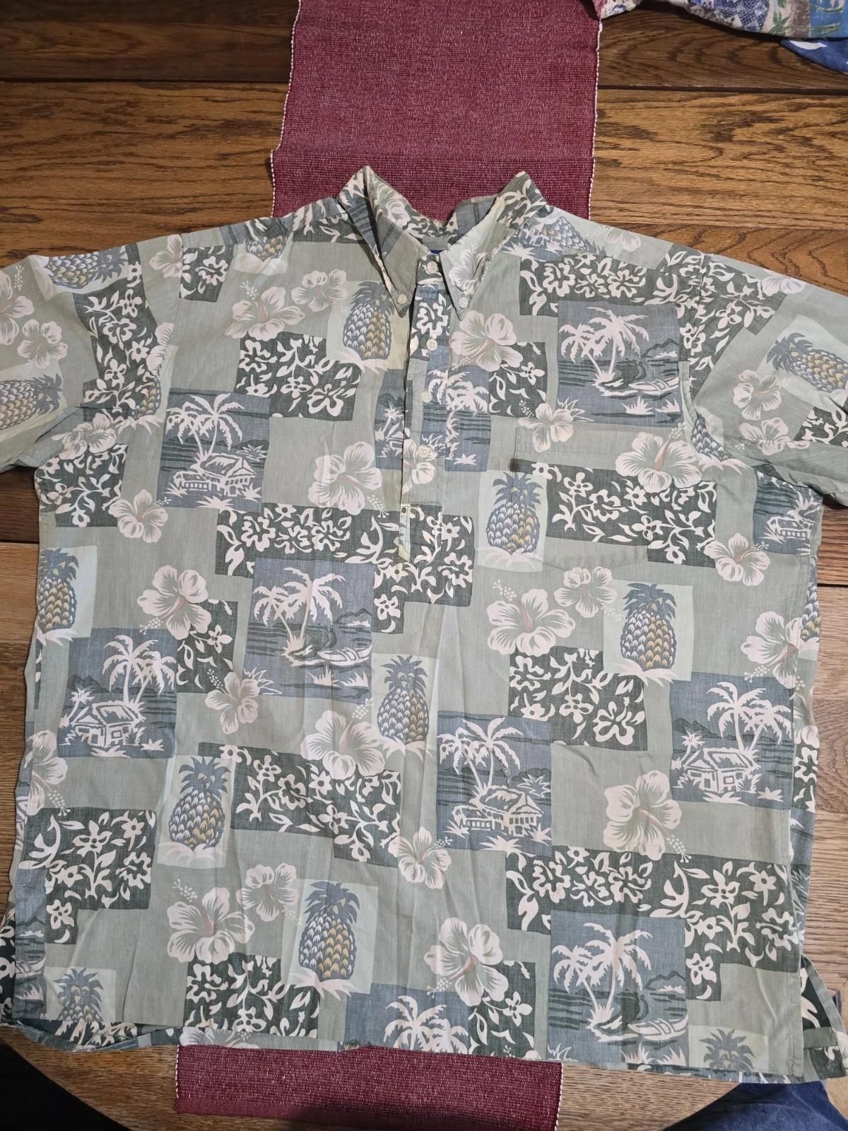 Reyn Spooner Shirt Adult XXL Button Up Floral Reverse Print Hawaiian Mens