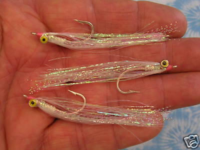  Pink Polarflash Clousers - Bonefish flats saltwater flies