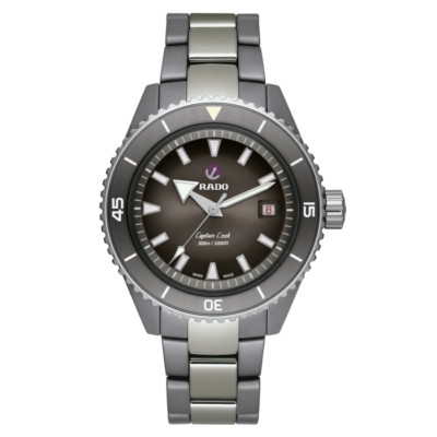 New Rado Captain Cook High-Tech Ceramic Diver Gray Dial Men's