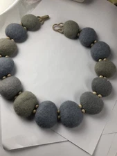 Vintage Handcrafted Felted Wool  Necklace
