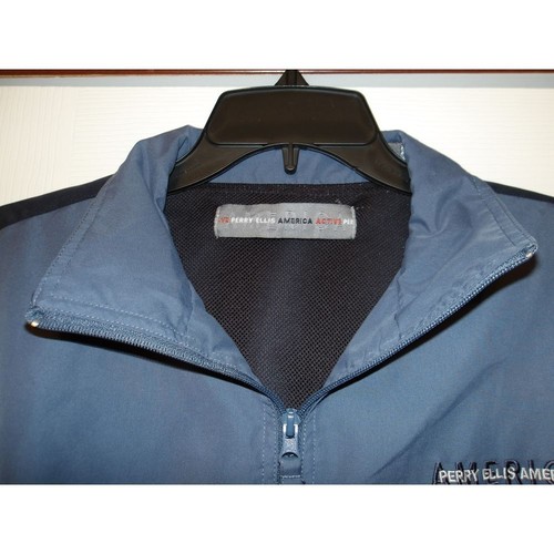 Perry Ellis America Blue Lightweight Zip-Up Jacket Windbreaker Athletic Size M - Picture 2 of 4
