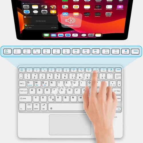 QWERTZ Bluetooth Tastatur Maus Kompatibel mit Android/Windows/iPad iOS Tablet DE - Bild 153 von 175