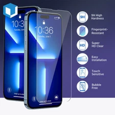 Fr iPhone 14 15 Plus Pro Max Full Cover Tempered Glass Screen Protector Ultra HD