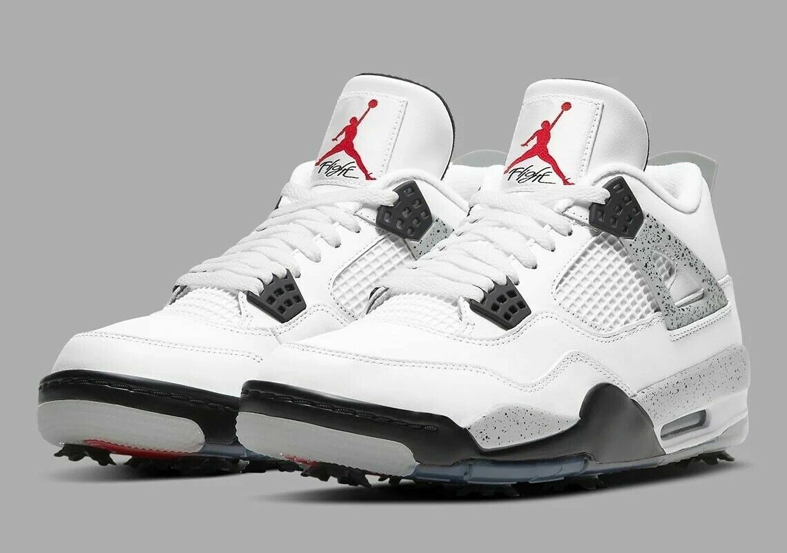 NEW Nike Air Jordan 4 White Cement Golf 