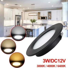 3W Round Recessed Flat LED Ceiling Panel Light Spot Down Light Lamp Bulb Fixture