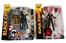 JUEGO DE 2 FIGURAS DE ACCIÓN BLACK CAT & BLACK WIDOW MARVEL SELECT SELLADAS SIN USAR, EN CAJA FUERA DE STOCK