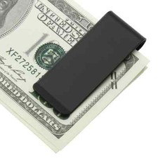 Solid Steel Money Clip Black Slim Pocket Cash Holder Wallet MC1R