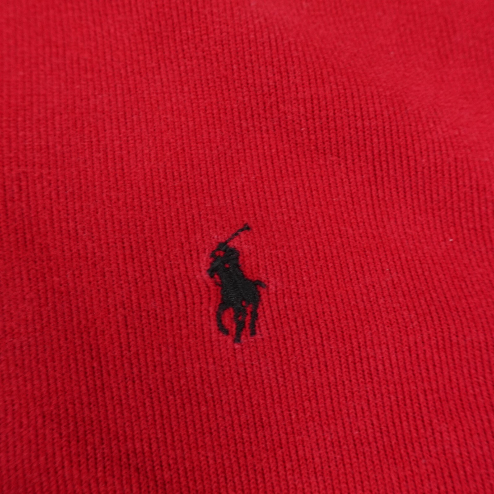 Polo vintage Ralph Lauren maglione uomo XL rosso pony maglia pullover zip finta felpa