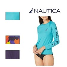NEW Nautica Women's Long Sleeve UPF 30 Swim Rash Guards Variety 2