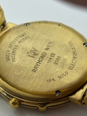 Exc+5] RAYMOND WEIL Coliseum 18K Gold QZ Watch Used Working