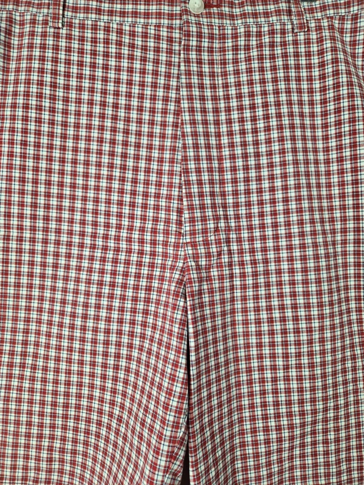 Pantalones Cortos Roundtree Yorke Etiqueta Dorada a Cuadros Para Hombre Talla 42 Algodón Rojo Foto 2 de 4