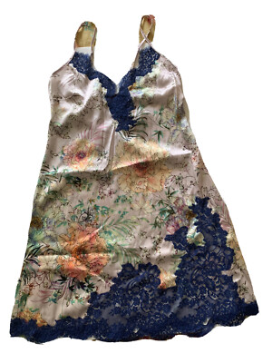 Valery Lingerie Night Gown Negligée Chemise Silk Blend Made In Italy Size 36EU
