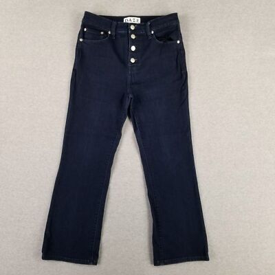 DAZE Jeans Size 29 High Rise Crop Bootcut Stretch Dark Wash Button Fly