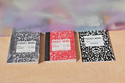 Lot of Small Pocket Memo Books 60 Sheets each 4  x 3 , Set of 6 FREE SHIP!