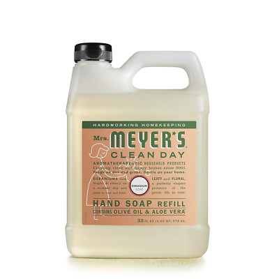 MRS. MEYER'S CLEAN DAY Hand Soap Refill Biodegradable Formula Geranium 33 fl. oz