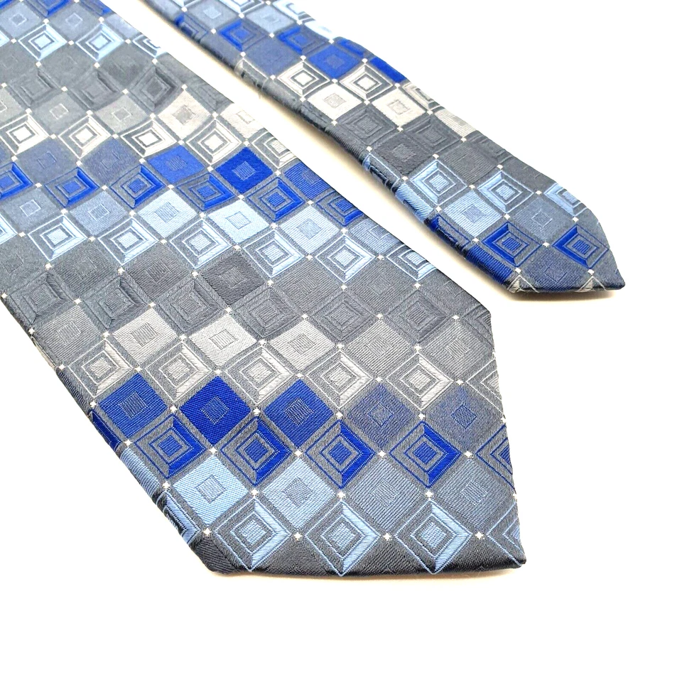 Kenneth Cole Reaction Hombres Vestido Corbata Traje de Negocios 100% Seda Diseñador Regalo Azul Foto 2 de 4