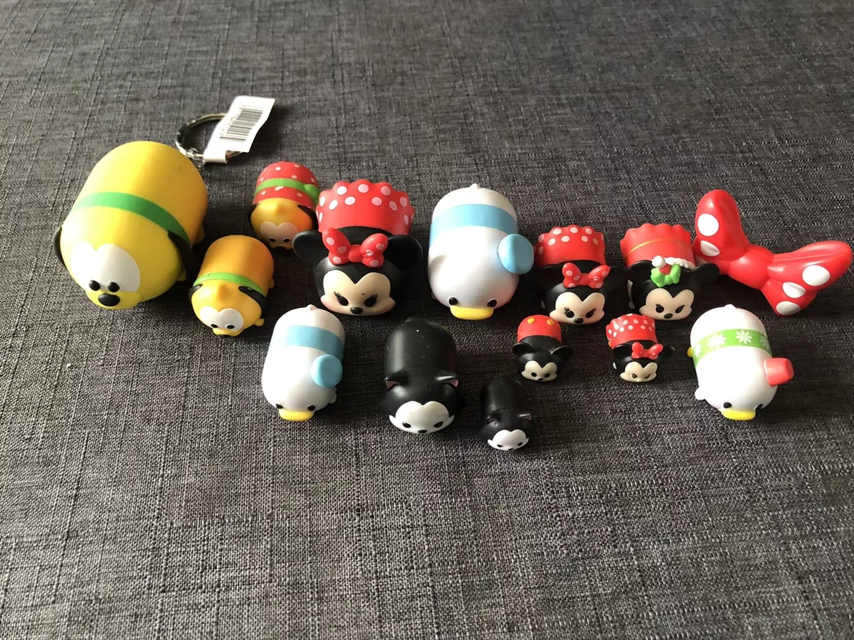 Disney TSUM TSUM Lot Of 13 Vinyl Figures MICKEY Mouse Minnie Pluto Keychain