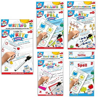 Kinder Vorschule Lernbücher Alphabet Zahlen Schreiben pädagogisch abwischbar