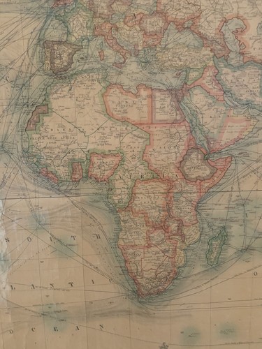 1925 Johnston's Commercial & Library Chart of The World 190cm x 148cm Wall Map - Picture 8 of 12